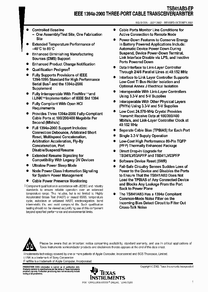 TSB41AB3-EP_1006213.PDF Datasheet