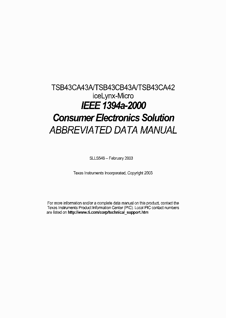 TSB43CB43A_1006227.PDF Datasheet