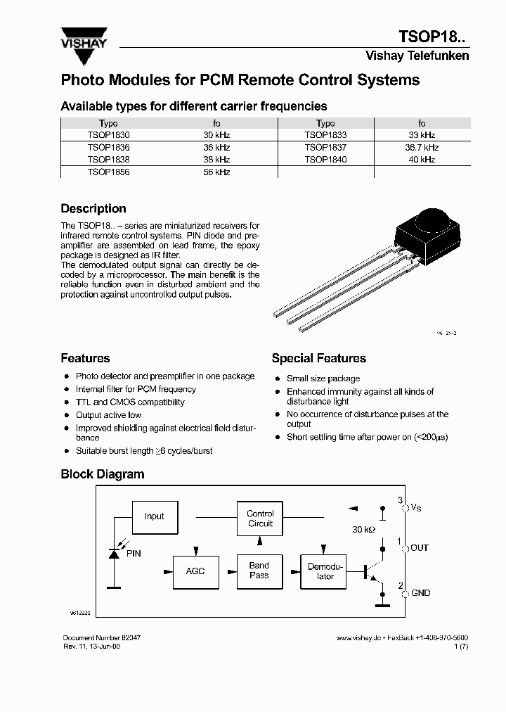TSOP18_1006322.PDF Datasheet
