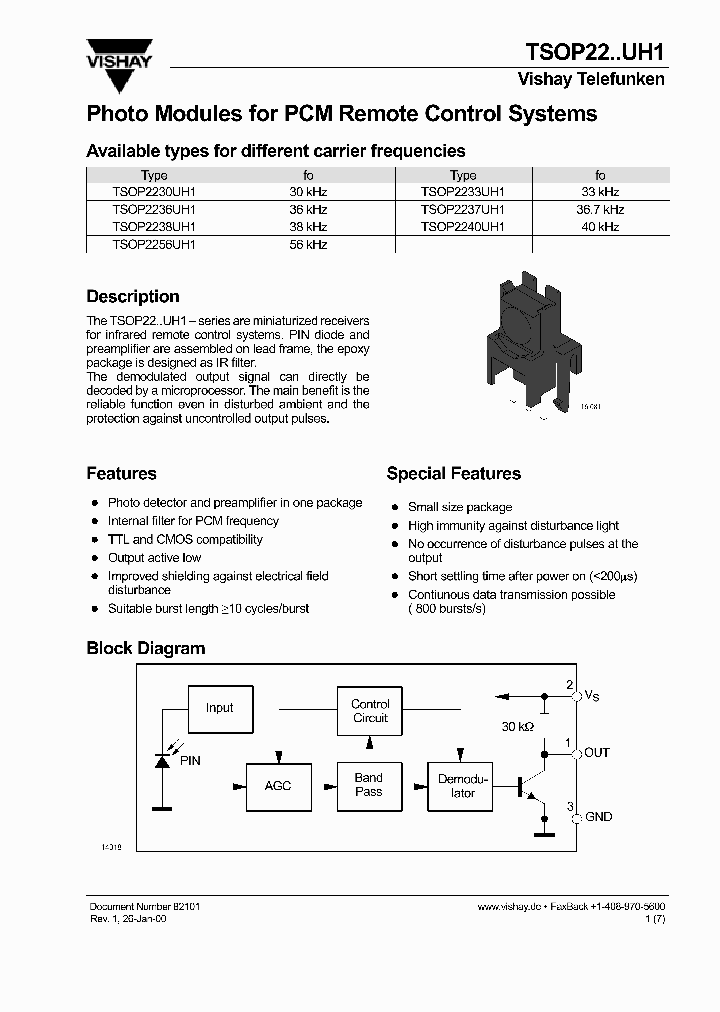 TSOP22UH1_1006356.PDF Datasheet