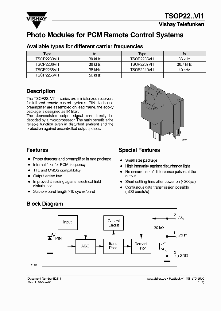 TSOP22VI1_1006357.PDF Datasheet