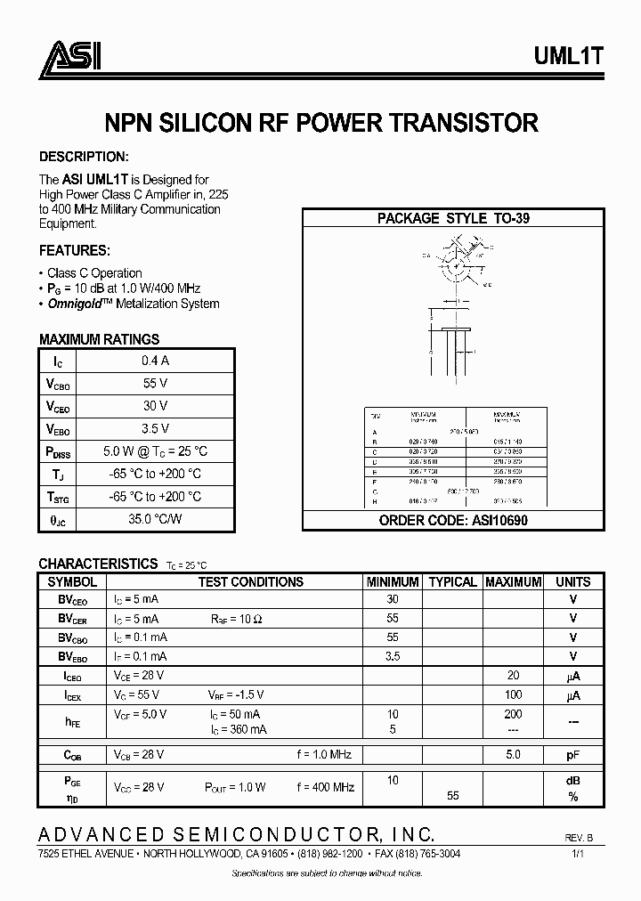 UML1T_1006847.PDF Datasheet