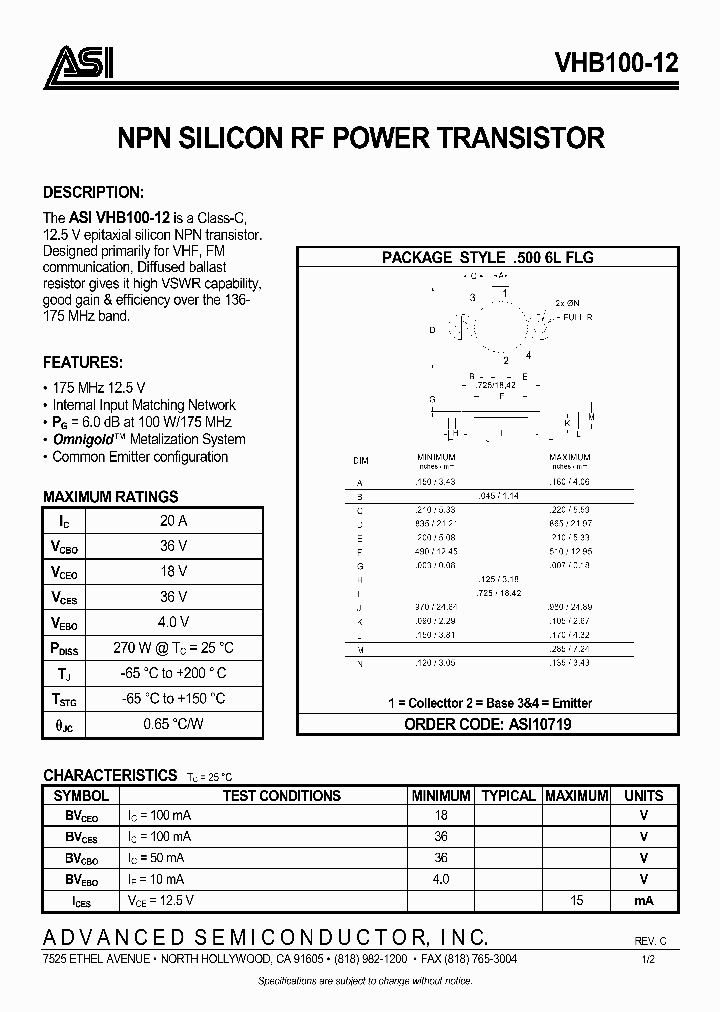 VHB10012_1007062.PDF Datasheet