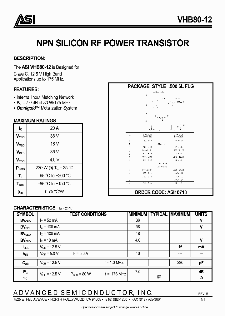 VHB8012_1007075.PDF Datasheet