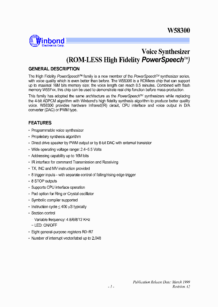 W58300_1007368.PDF Datasheet