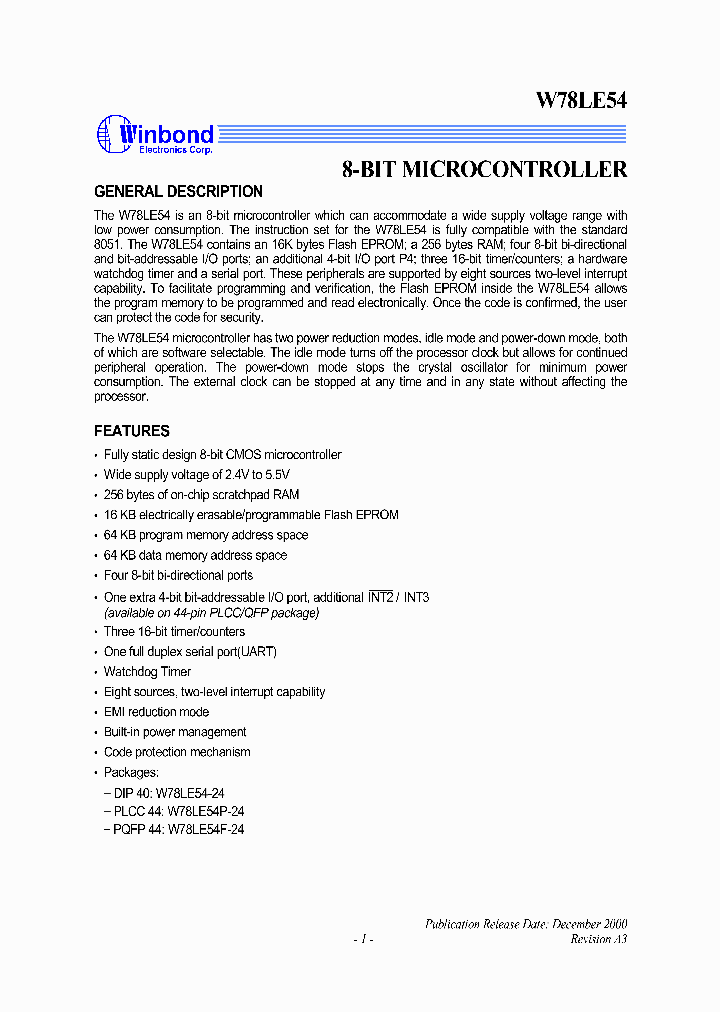 W78LE54C1_1007471.PDF Datasheet