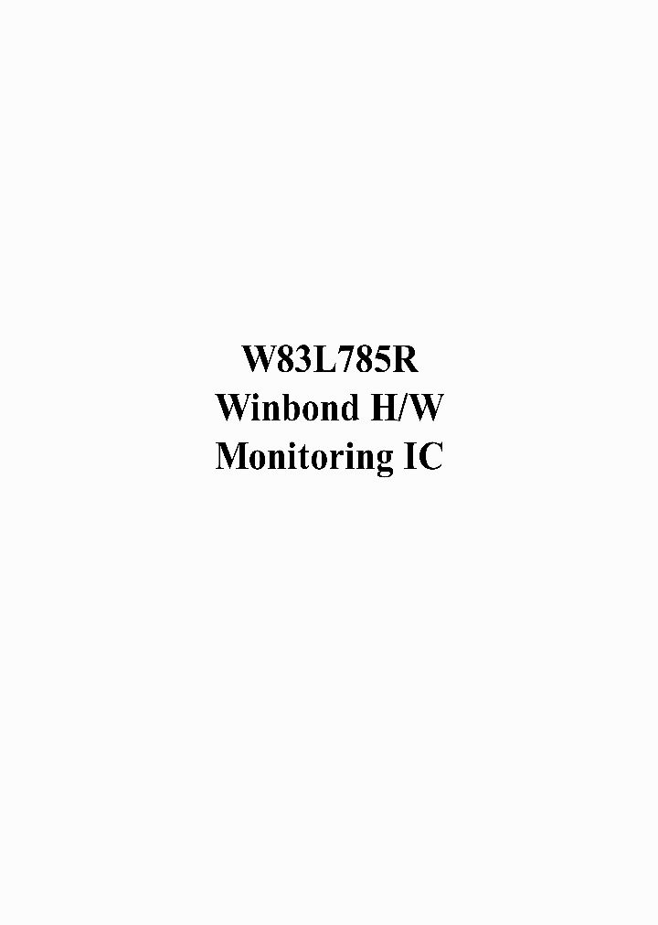 W83L785R_1007532.PDF Datasheet