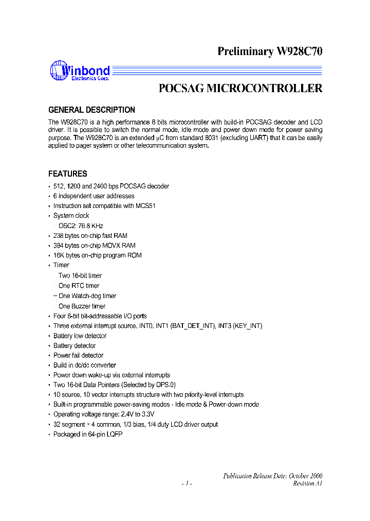 W928C70_954411.PDF Datasheet