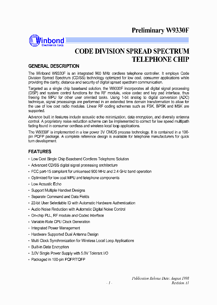 W9330F_1007590.PDF Datasheet