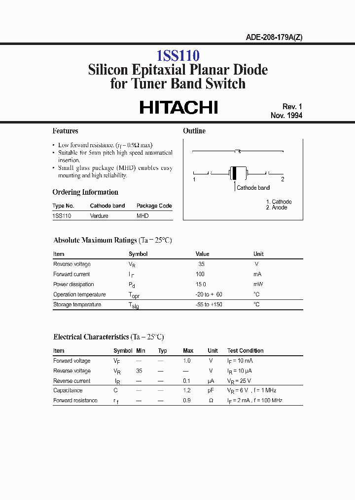 1SS110_964170.PDF Datasheet