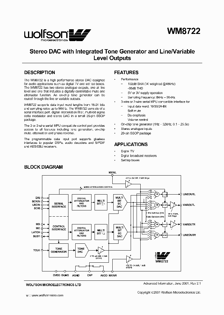 WM8722_1007685.PDF Datasheet