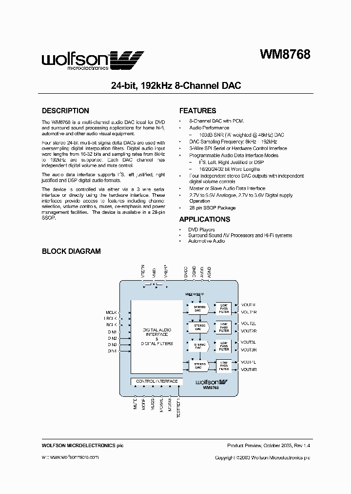 WM8768_1007696.PDF Datasheet