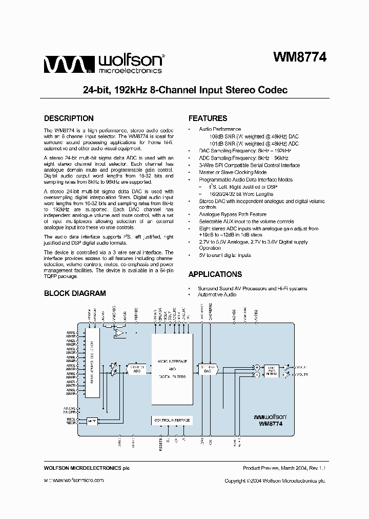 WM8774_1007701.PDF Datasheet