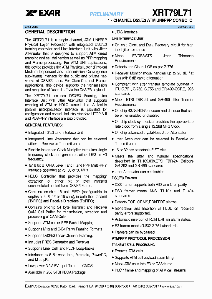 XRT79L71_1007932.PDF Datasheet