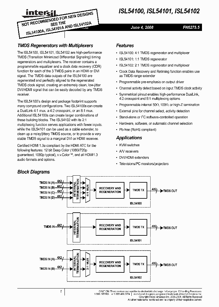 ISL54101CQZ_4925393.PDF Datasheet