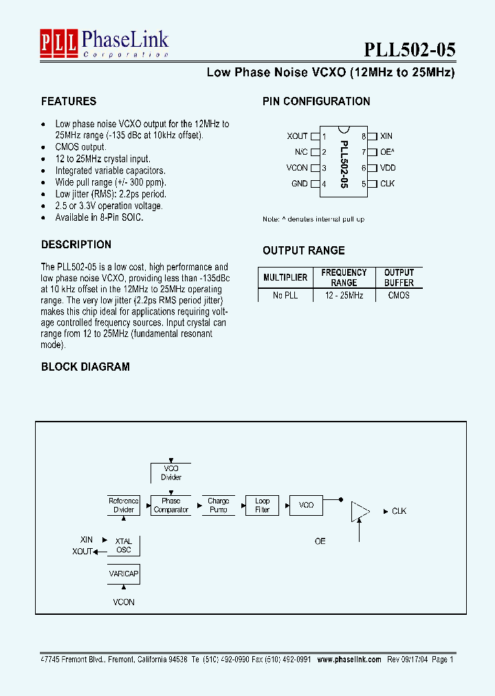 PLL502-05SC_4926175.PDF Datasheet