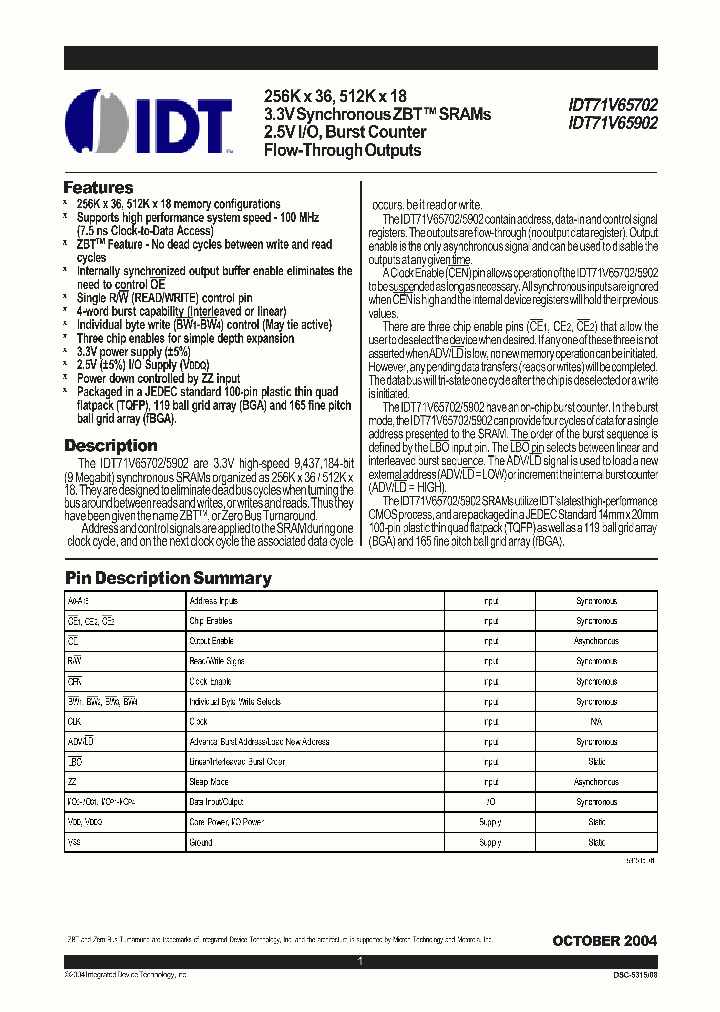 IDT71V65702_4926453.PDF Datasheet