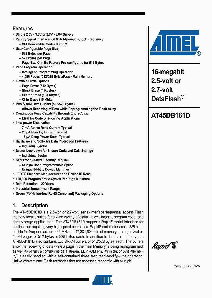AT45DB161D09_4928083.PDF Datasheet