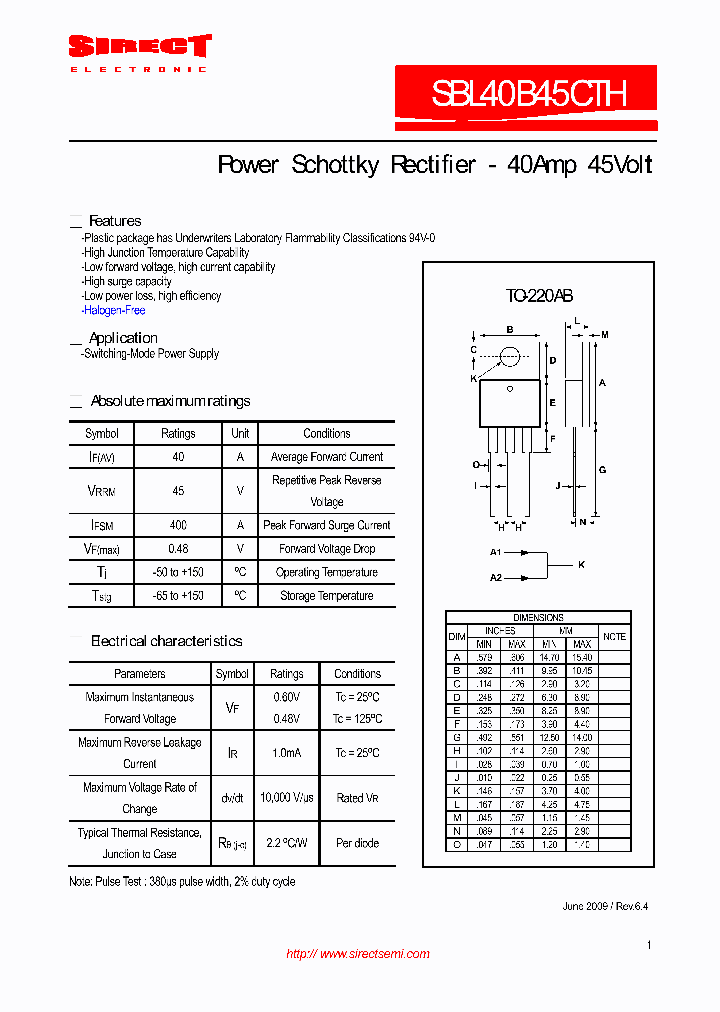 SBL40B45CTH_4932231.PDF Datasheet