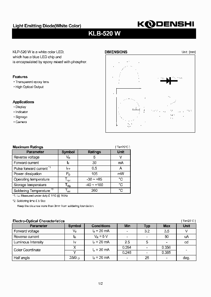 KLB-520W_4932608.PDF Datasheet
