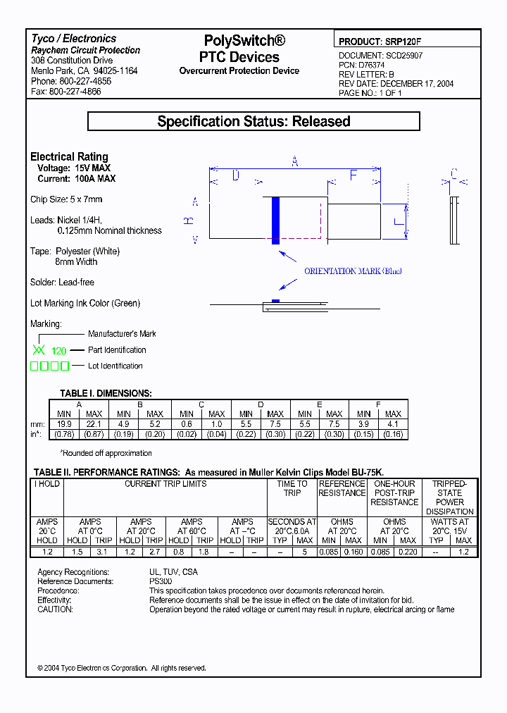 SRP120F_4935798.PDF Datasheet
