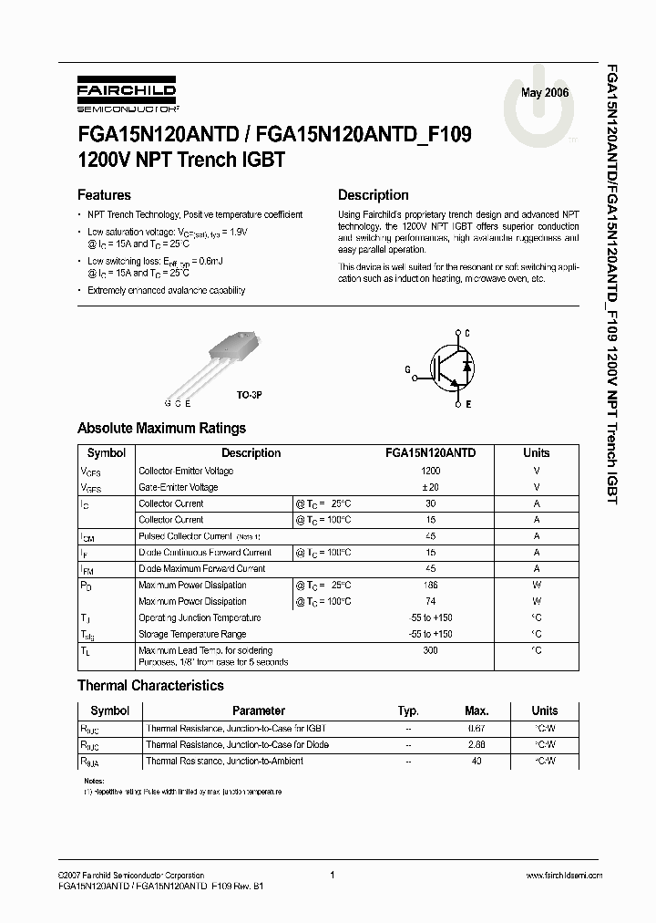 FGA15N120ANTD_4936224.PDF Datasheet