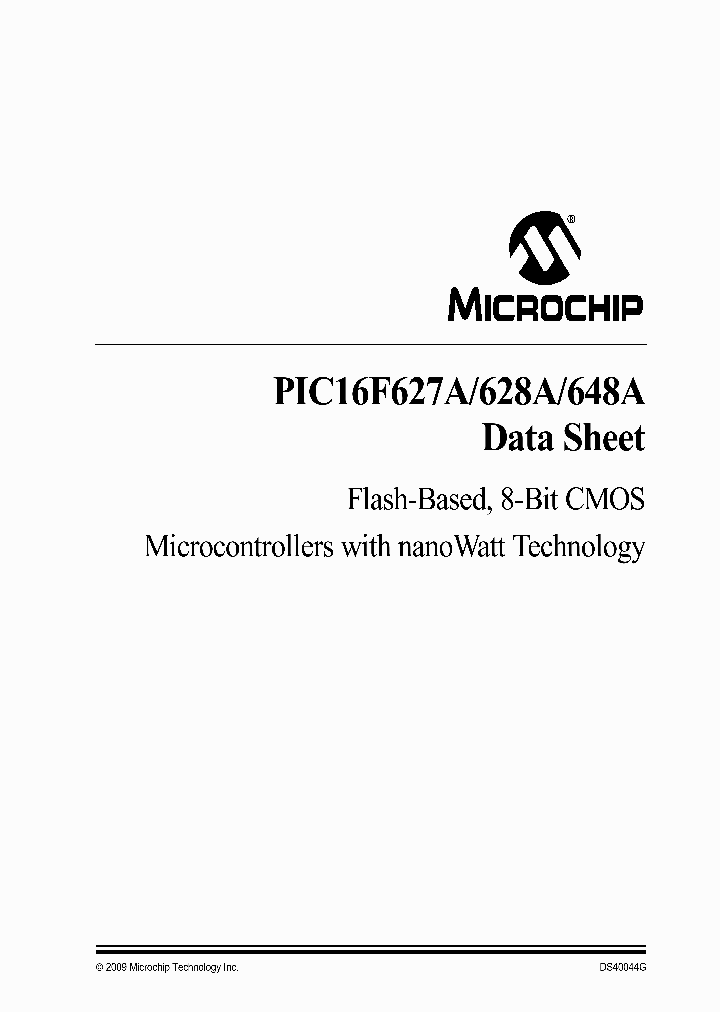 PIC16F627A-IML_4938673.PDF Datasheet
