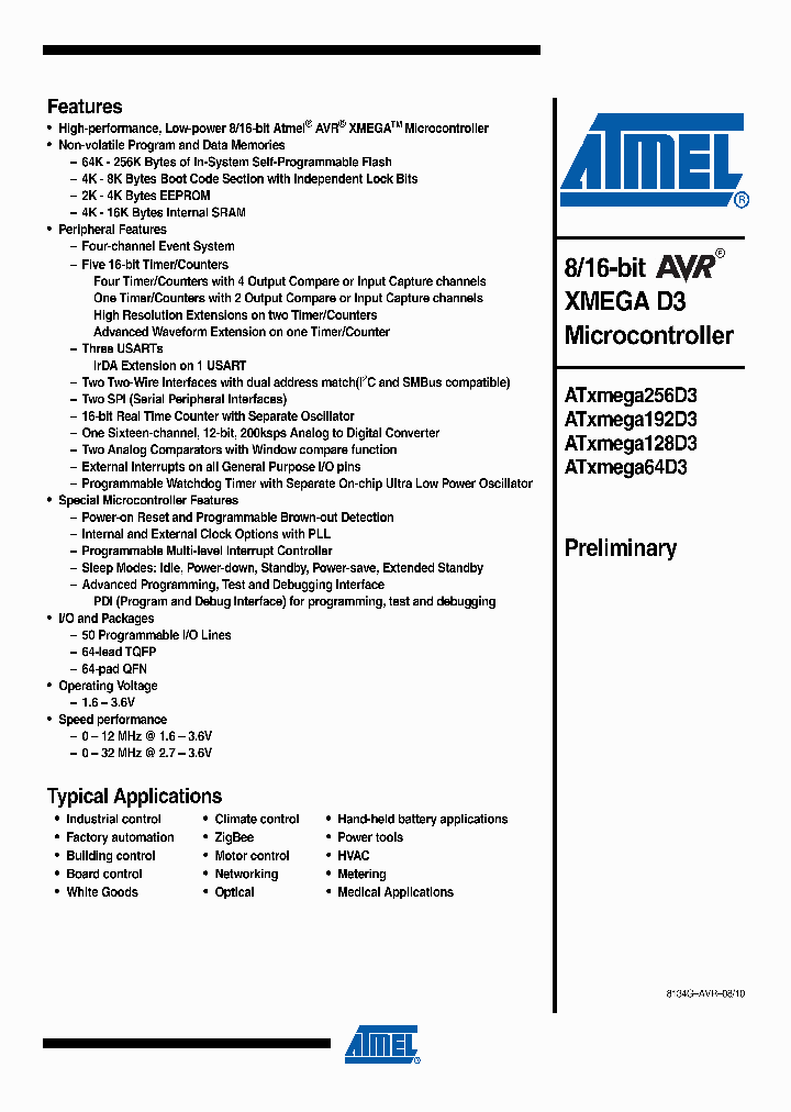 ATXMEGA192D3_4939108.PDF Datasheet