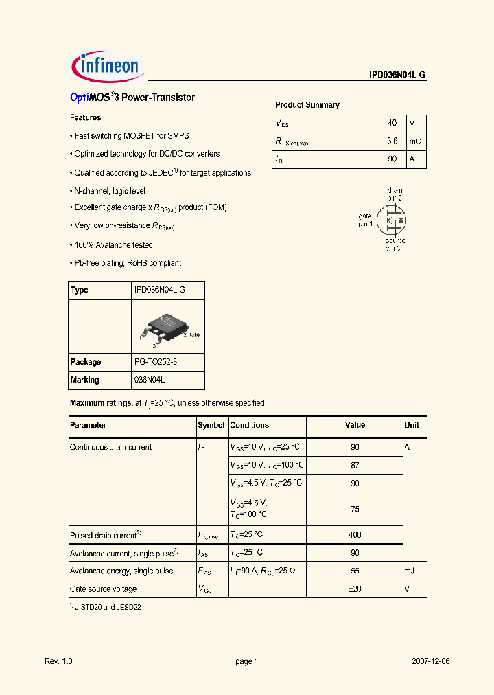 IPD036N04LG_4939861.PDF Datasheet