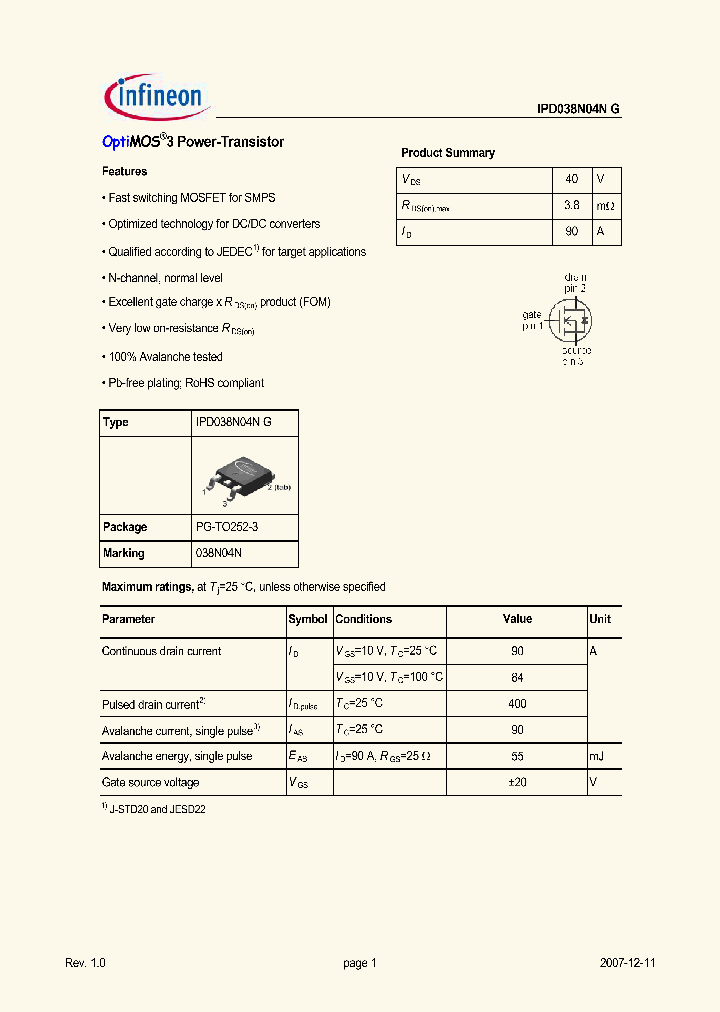 IPD038N04NG_4939862.PDF Datasheet