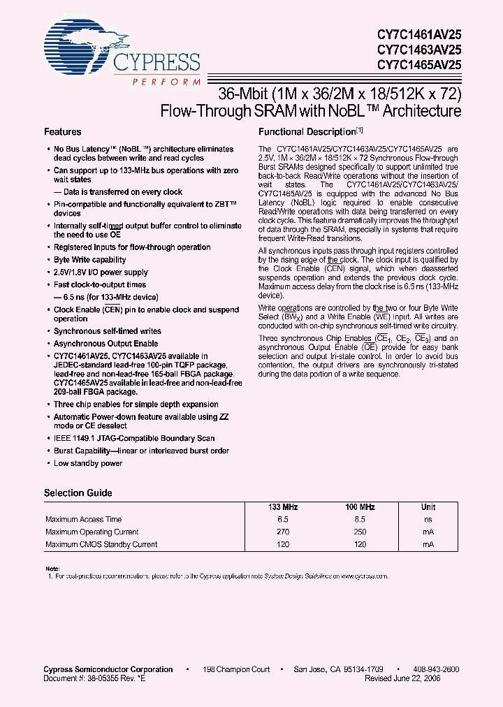 CY7C1461AV25_4940399.PDF Datasheet