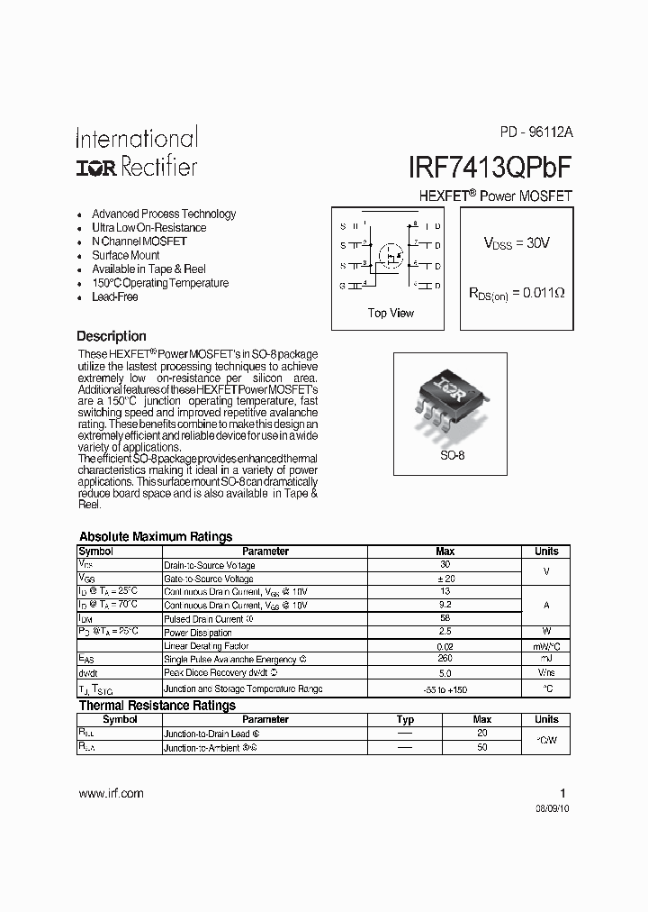 IRF7413QPBF10_4941097.PDF Datasheet
