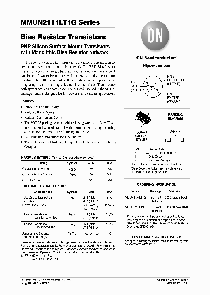 MMUN2111LT1G_4941987.PDF Datasheet