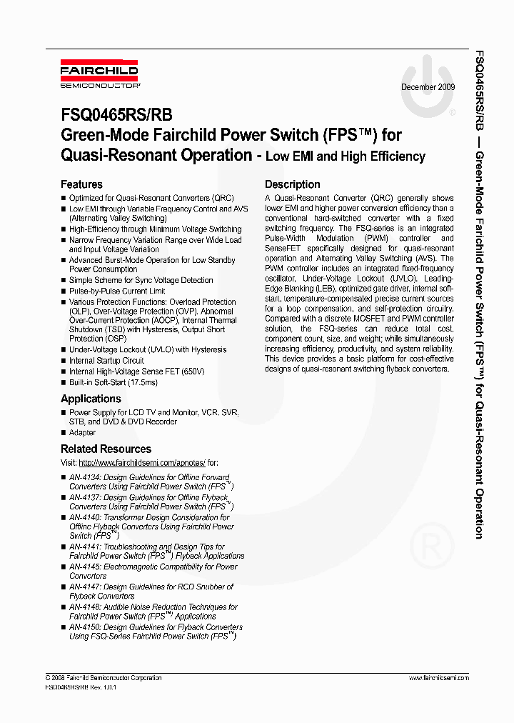 FSQ0465RBLDTU_4948387.PDF Datasheet