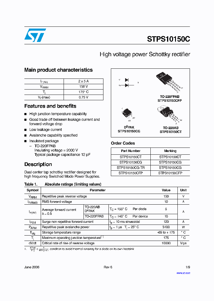 STPS10150CFP_4949193.PDF Datasheet