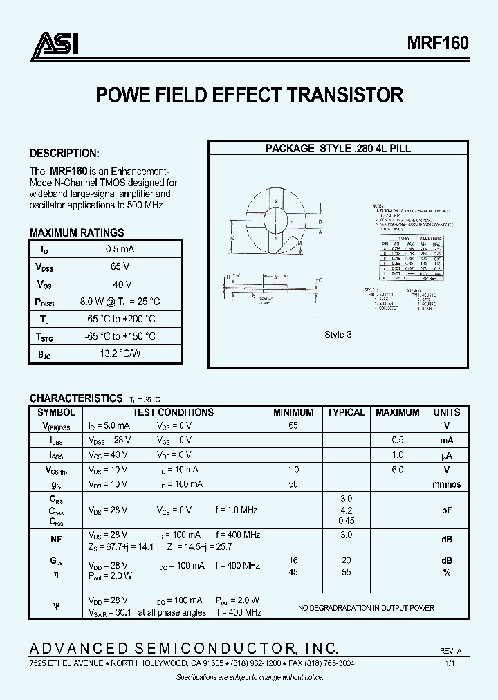 MRF160_4959111.PDF Datasheet