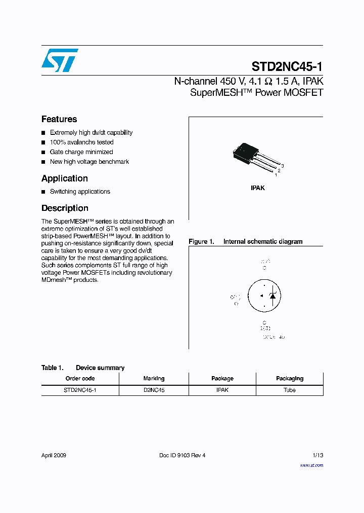 STD2NC45-109_4961413.PDF Datasheet