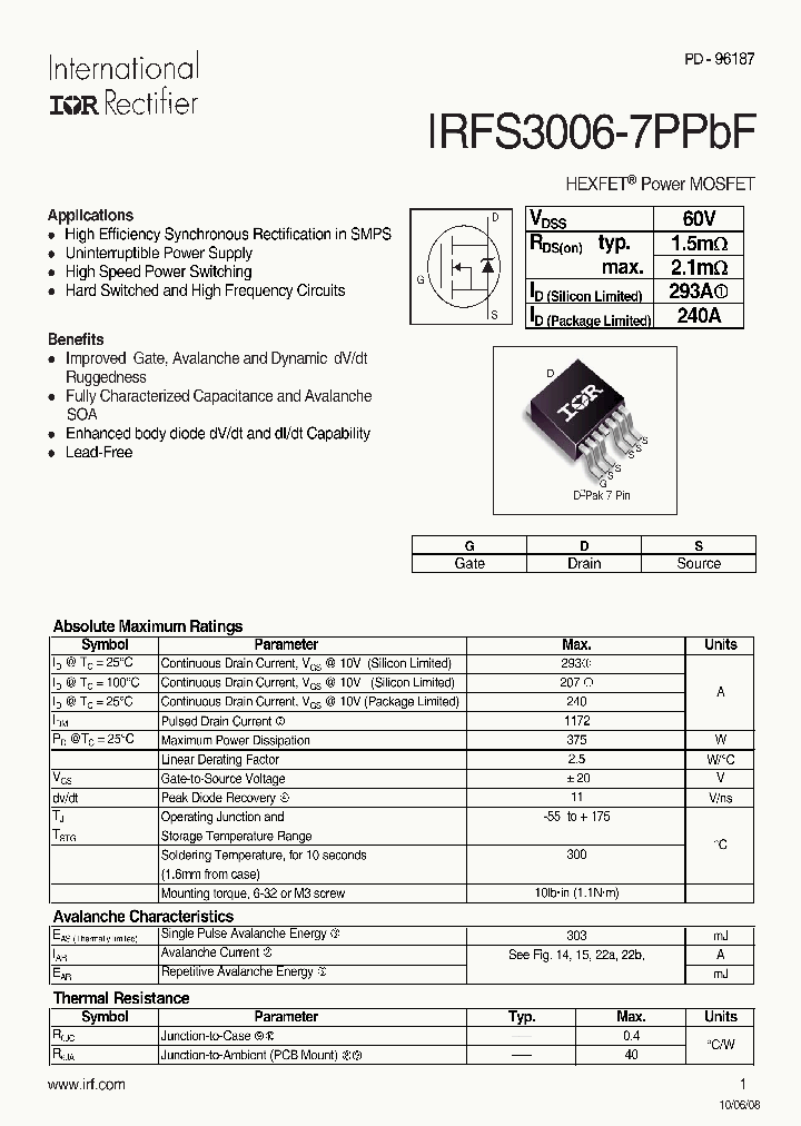 IRFS3006-7PPBF_4964285.PDF Datasheet