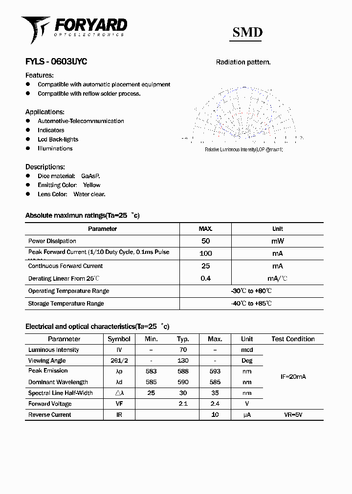 FYLS-0603UYC_4964881.PDF Datasheet