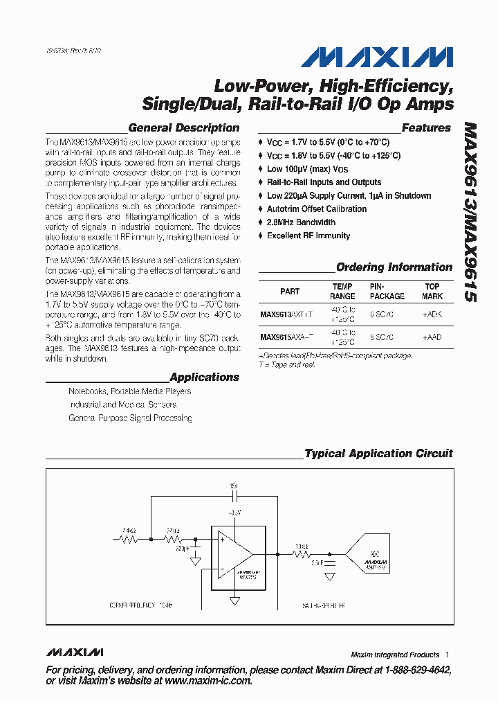 MAX9613AXTT_4964960.PDF Datasheet