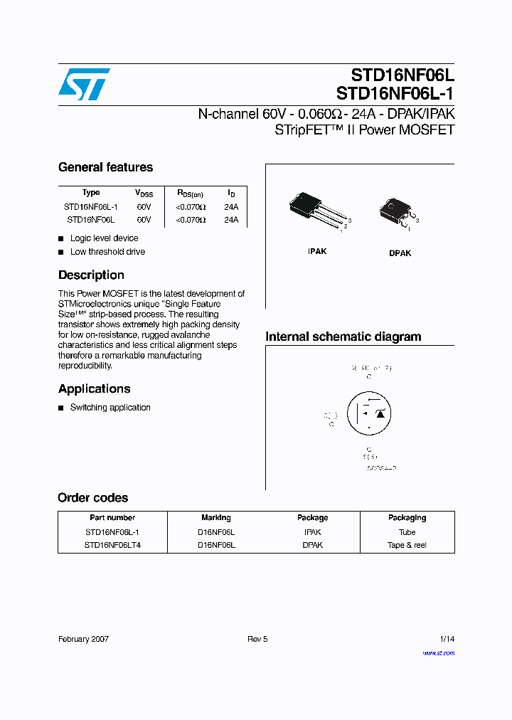 STD16NF06L07_4965644.PDF Datasheet