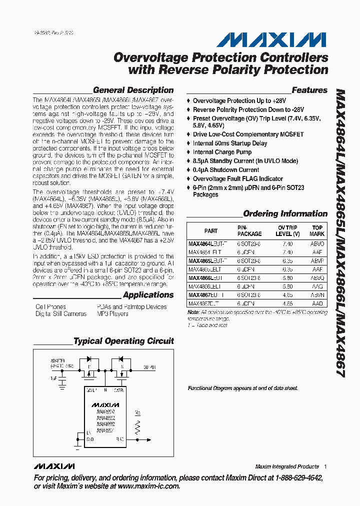 MAX4864L10_4966080.PDF Datasheet