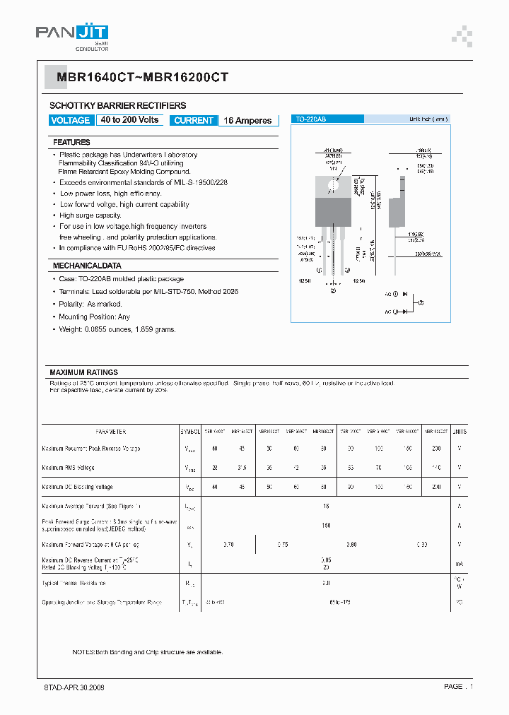 MBR16100CT_4966732.PDF Datasheet