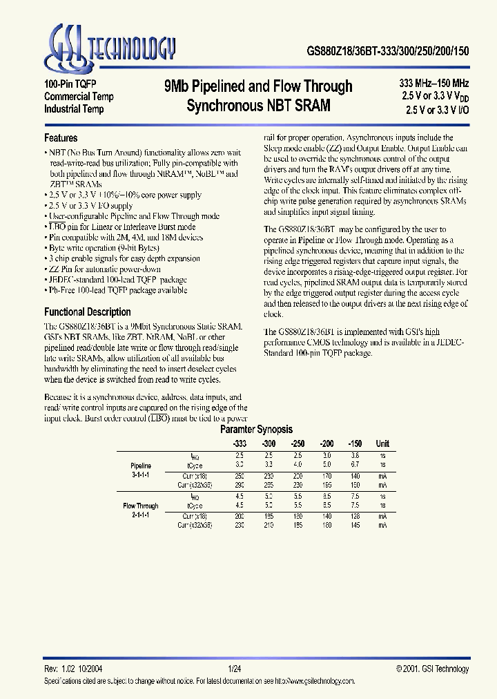GS880Z36BT-150_4966818.PDF Datasheet