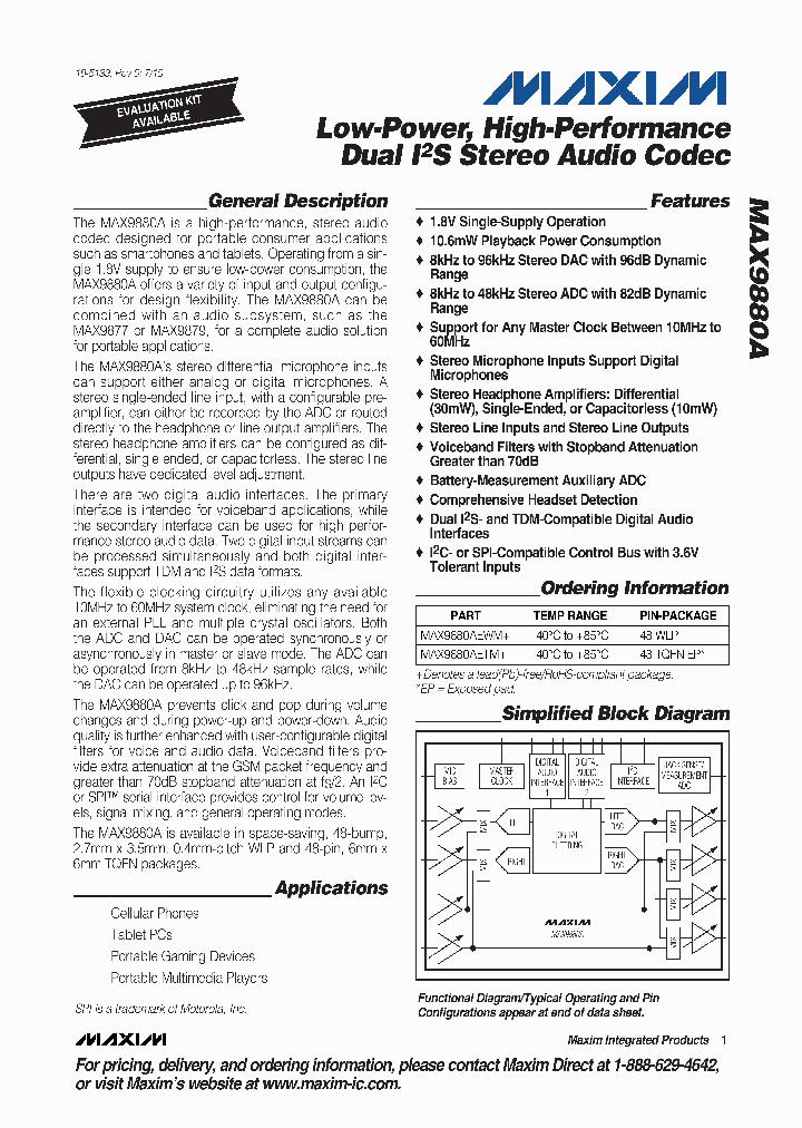 MAX9880AEWM_4973478.PDF Datasheet