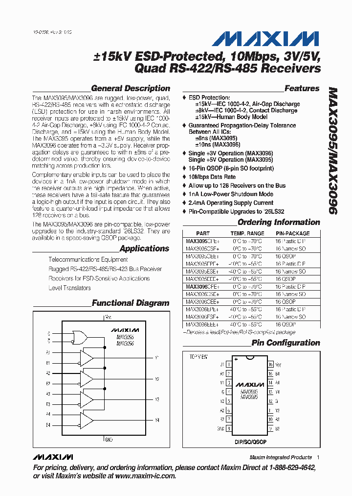 MAX3095EPE_4975870.PDF Datasheet