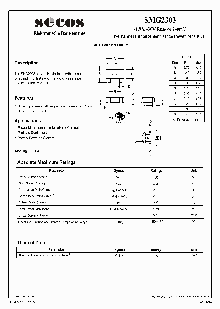 SMG2303_4977190.PDF Datasheet