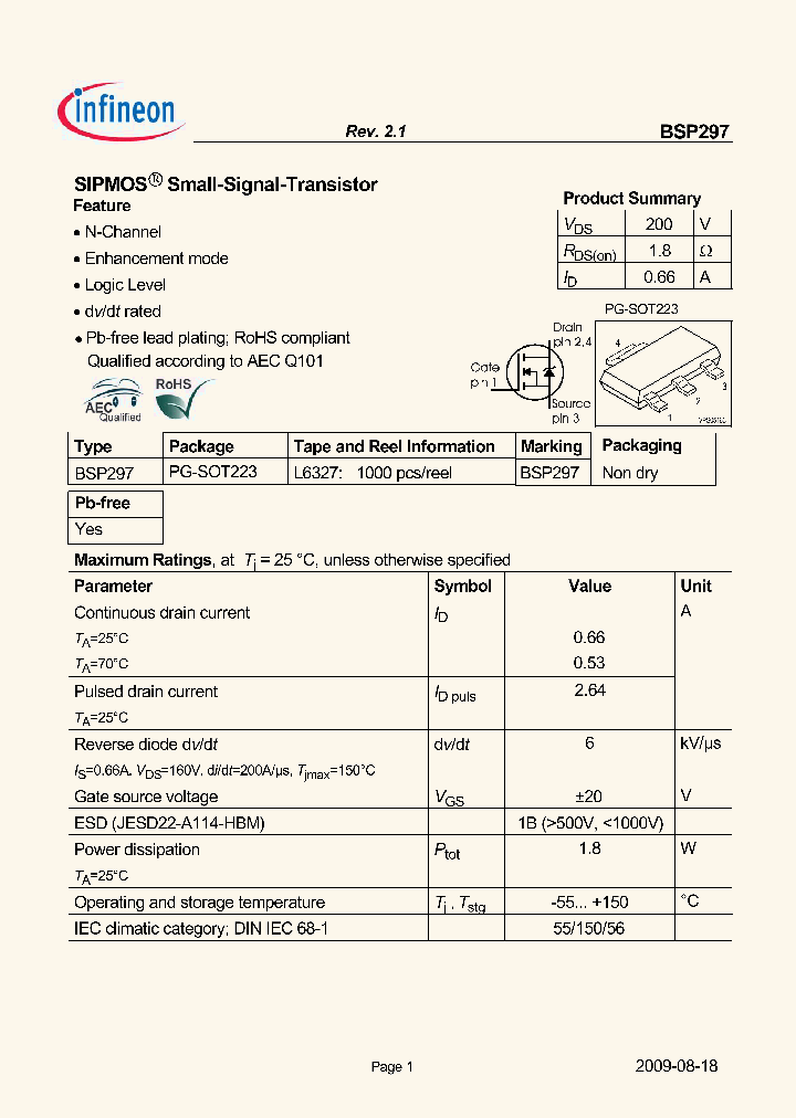 BSP297_4977267.PDF Datasheet