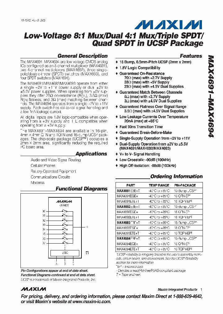 MAX4691EBET_4979672.PDF Datasheet