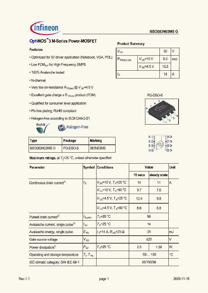BSO083N03MSG_4982066.PDF Datasheet